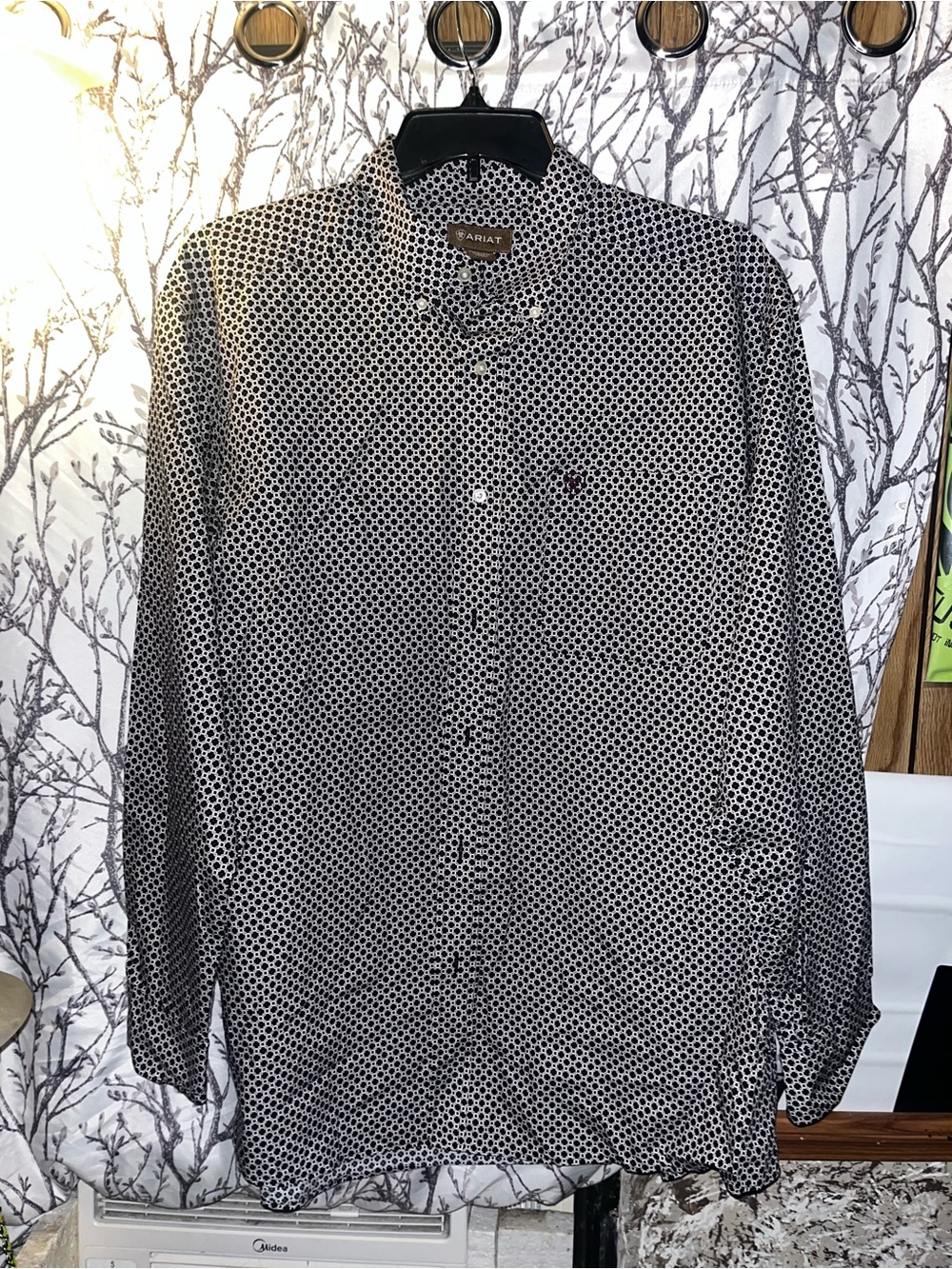 Ariat Black and White Geometric Button-Down Shirt